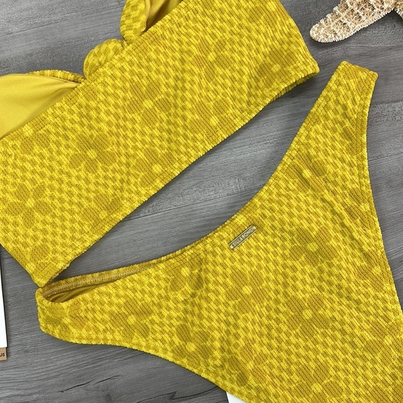 ☀️BILLABONG☀️ Salty Blonde Made Ya Look Knot Bandeau MADE YA LOOK HIKE BIKINI - Picture 14 of 17